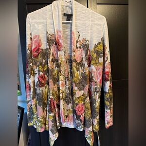 INC International Concepts Pink and Green Floral Cardigan